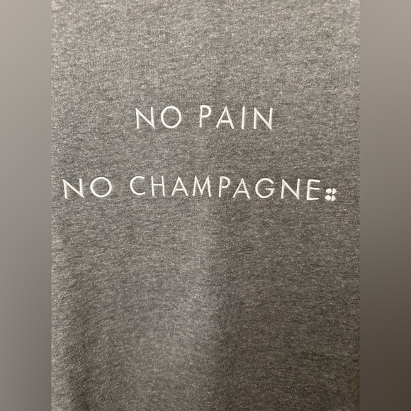Sweaty Betty No Pain No Champagne Grey Crewneck Sweatshirt NWOT - Picture 3 of 6